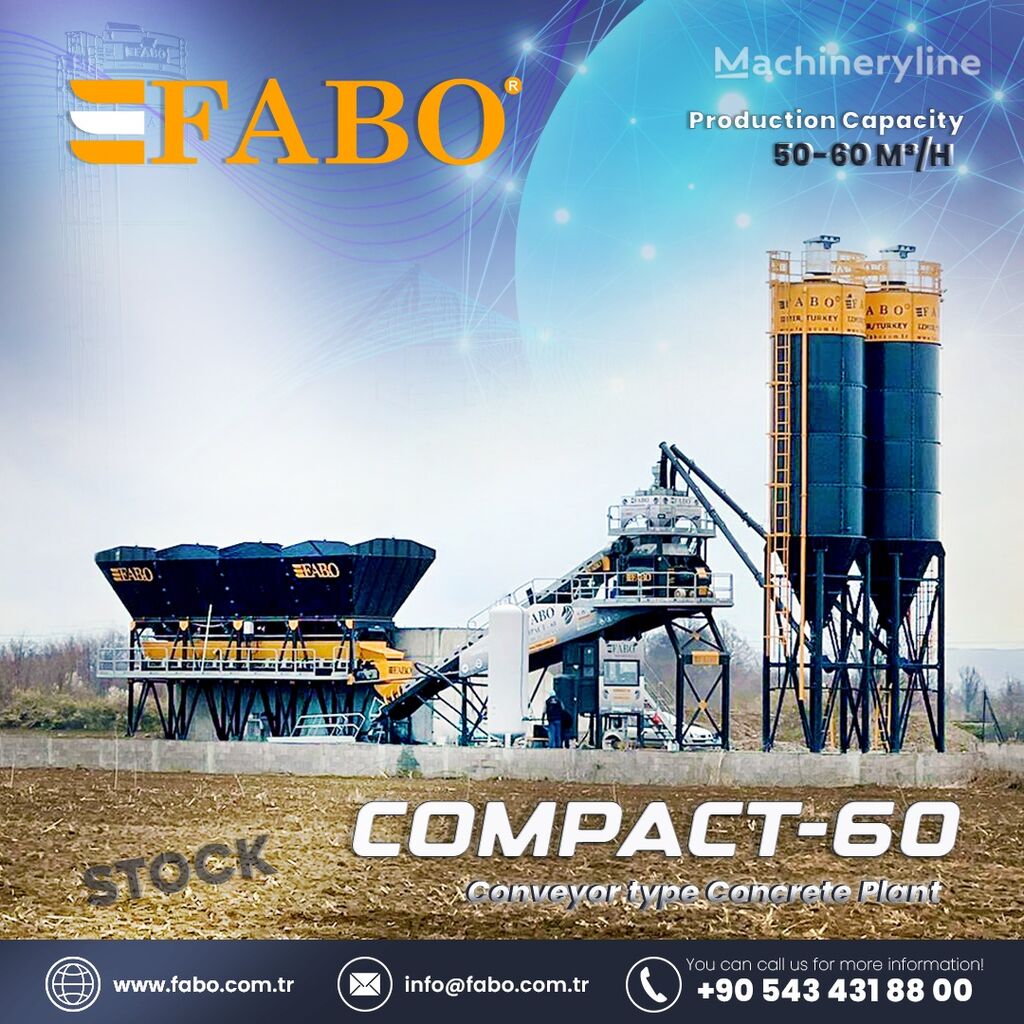 centrale à béton FABO COMPACT-60 CONCRETE PLANT | CONVEYOR TYPE | READY IN STOCK neuve